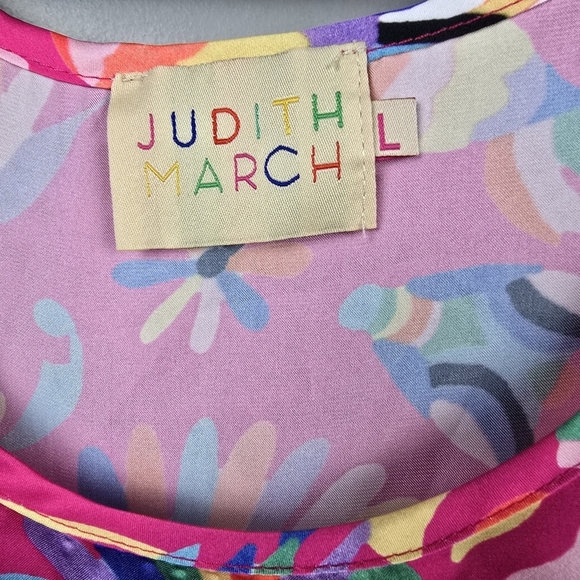 JUDITH MARCH Colorful Sleep Top All Over Bird and Floral Print Pink Womens Sz‎ L - Picture 4 of 8
